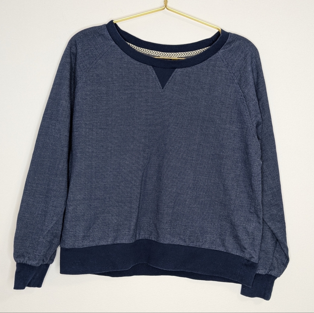Adventura Medium Blue Organic Cotton Scoop Neck Pullover Sweater